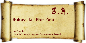 Bukovits Marléne névjegykártya