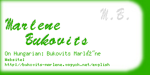 marlene bukovits business card